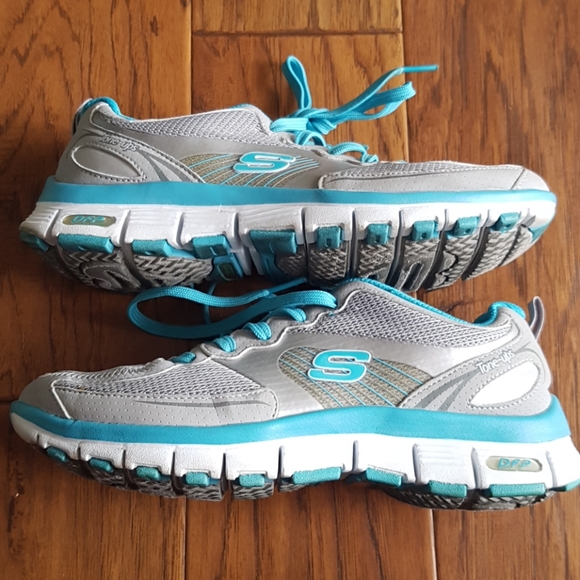 Sketchers Tone-Ups Fitness Grey/Turquoise Women's Size 7.5 - Picture 8 of 12